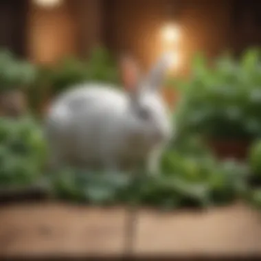 Leafy Greens for a Happy and Healthy Bunny A rabbit exploring a variety of leafy greens on a table