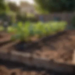 Lush garden bed with rich soil ready for planting eggplants