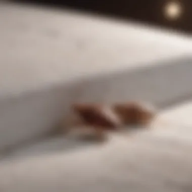 Close-up of bed bugs on a mattress highlighting the infestation