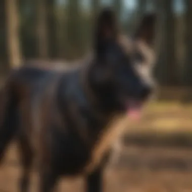 Close-up of a Dutch Shepherd focused on its handler commands.