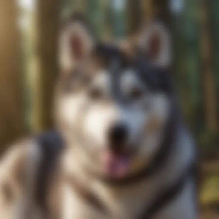 Positive reinforcement with treats during husky training