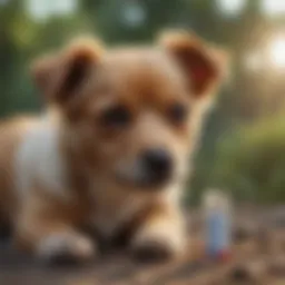 A small dog receiving heartworm preventive medication