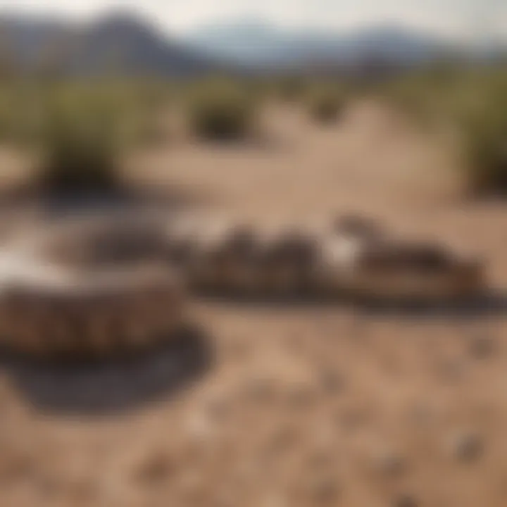 A striking image of a rattlesnake in its natural desert habitat