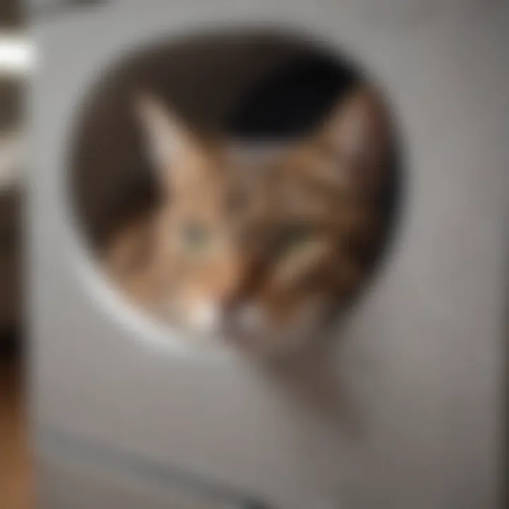 Close-up of high-quality materials used in cat litter box furniture