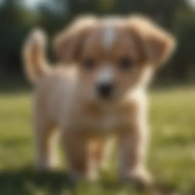 A puppy engaging in tail-chasing, showcasing its playful nature.