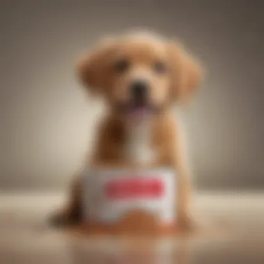 A large breed puppy enjoying Royal Canin wet food in a bowl