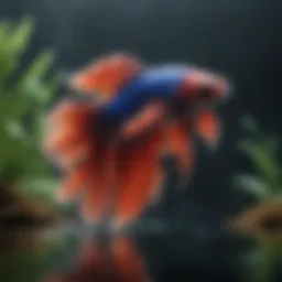 A vibrant Betta fish swimming gracefully.