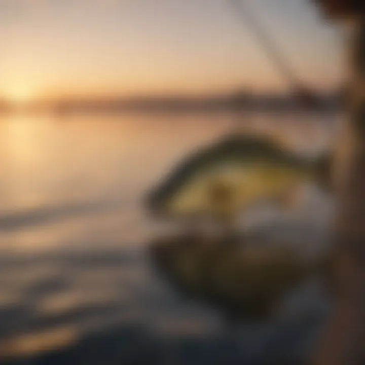 A calm sea at sunset, ideal for fishing