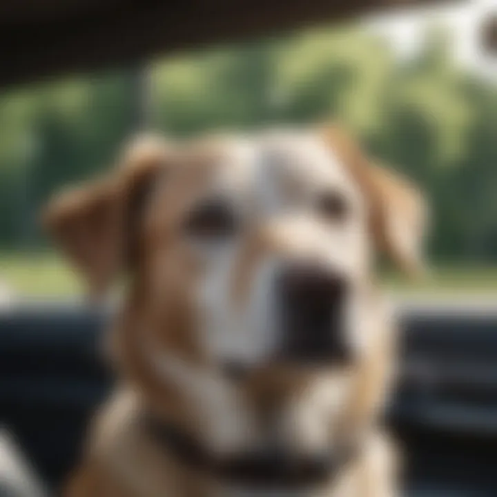 Calm dog enjoying a car ride