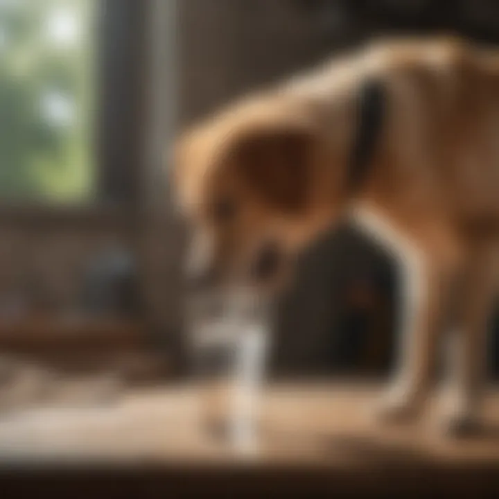 A dog drinking water to stay hydrated