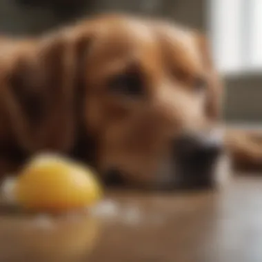 A dog resting comfortably after dietary adjustments