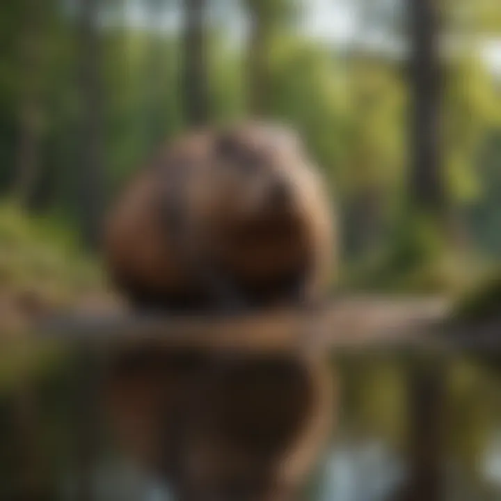 Close-up of materials used by beavers in their homes