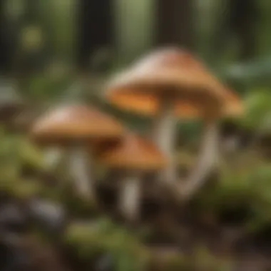 A close-up view of various mushrooms found in Michigan