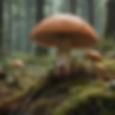 An illustration of the ecological roles of mushrooms in a forest ecosystem