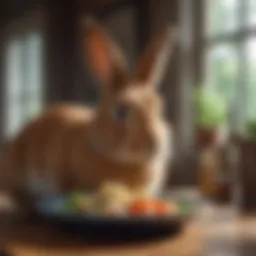Rabbit enjoying a healthy meal