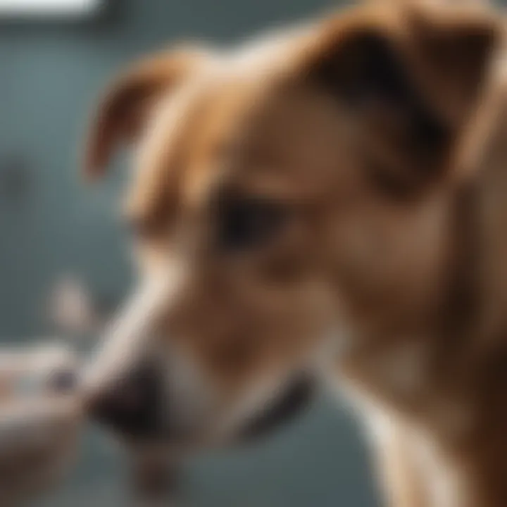 A close-up of a veterinarian examining a pet before transport.