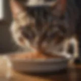 Nourishing wet cat food in a bowl