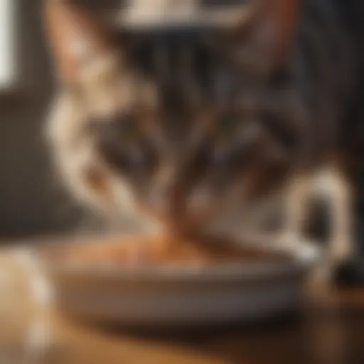 Nourishing wet cat food in a bowl