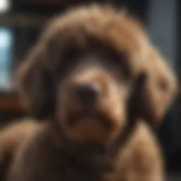 A Newfoundland Poodle mix showcasing its unique coat