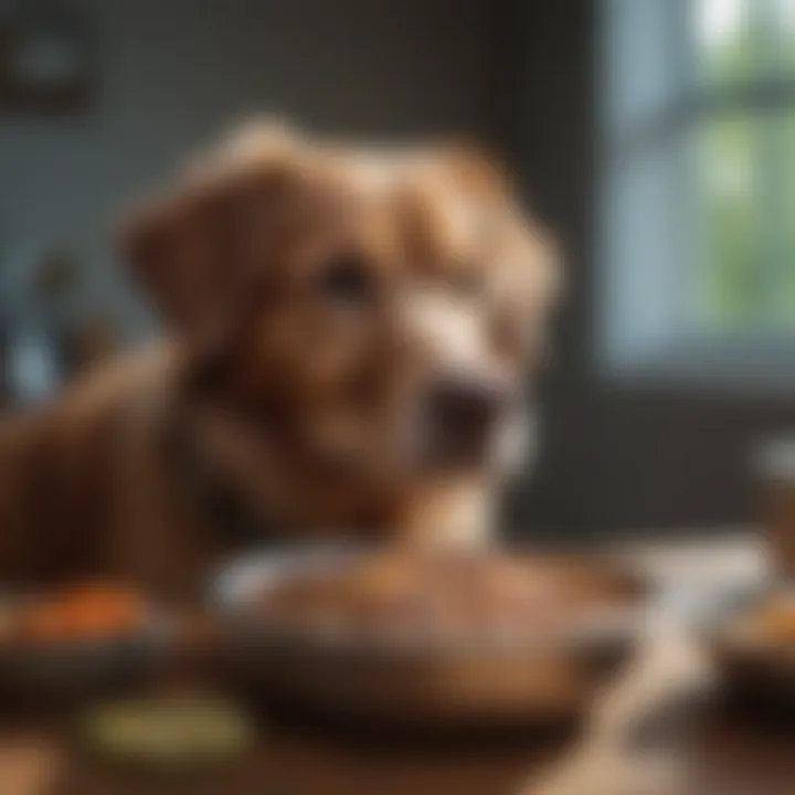 Bowl filled with wholesome homemade dog food