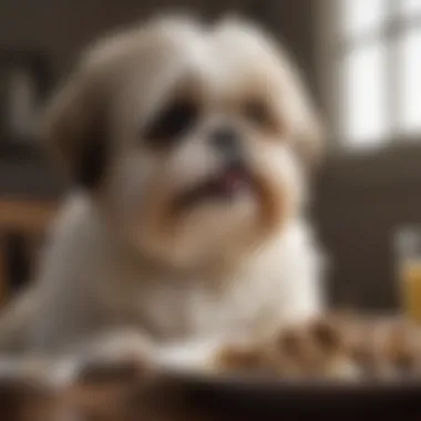 Shih Tzu enjoying a nutritious meal