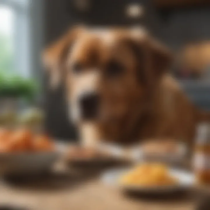 A dog enjoying a meal with fresh ingredients known to reduce allergens