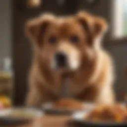Senior dog enjoying a healthy meal
