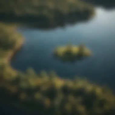 Breathtaking aerial view of multiple fishing lakes in Wisconsin