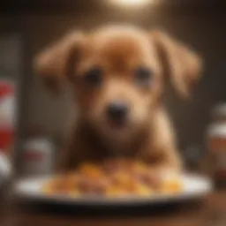 A chiweenie puppy enjoying a nutritious meal