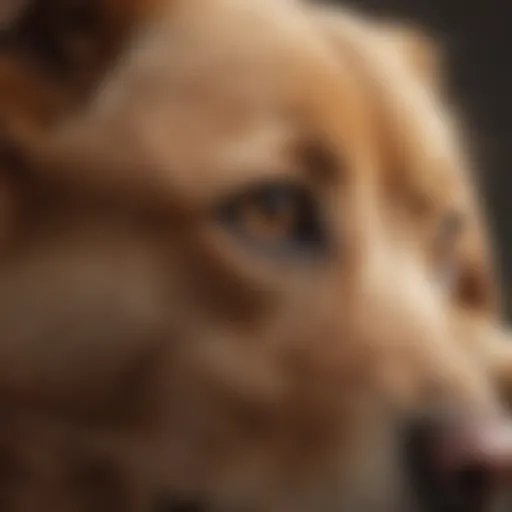 A close-up of a dog with an ear infection showing signs of discomfort