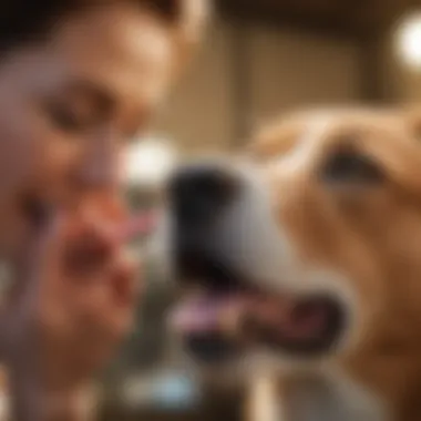 A happy dog receiving care from its owner, emphasizing the importance of ear health