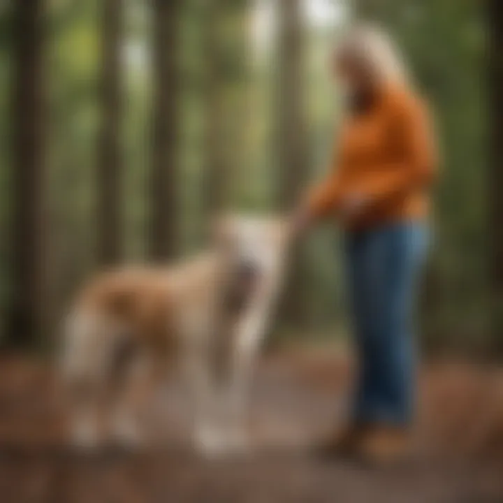 An owner providing support to their dog attempting to stand