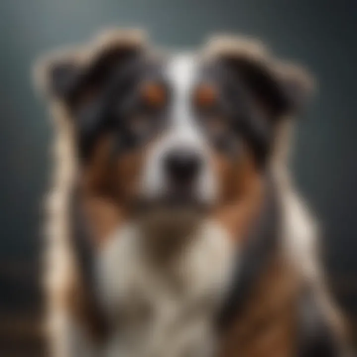 An Australian Shepherd displaying its beautiful coat and markings