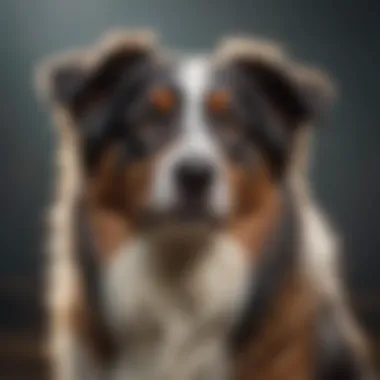 The Stunning Coat of an Australian Shepherd An Australian Shepherd displaying its beautiful coat and markings