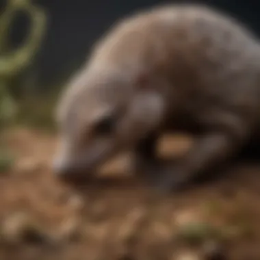 The Delicate Innocence of a Young Pangolin A baby pangolin curled up, emphasizing its vulnerable state.