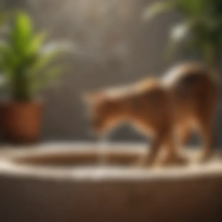 Pet drinking from a filterless fountain