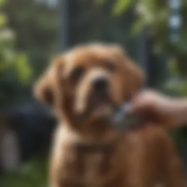 A pet owner carefully using clippers on a dog.