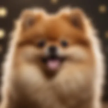 A joyful Pomeranian with a fluffy appearance