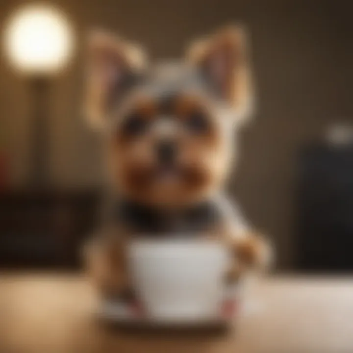 Playful Teacup Yorkie Terrier engaging in a lively moment