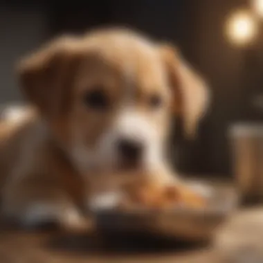 Puppy enjoying a balanced meal filled with essential nutrients