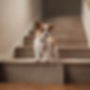 Puppy Exploring Stair Ramp A playful puppy using a ramp to access a couch