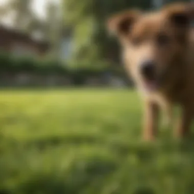 Lush lawn patch showing recovery from dog urine damage