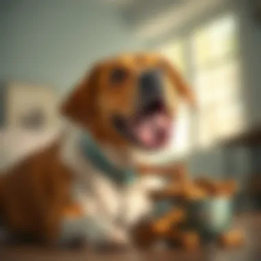 Dog enjoying Royal Canin treats