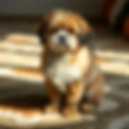 A fluffy hypoallergenic dog sitting elegantly