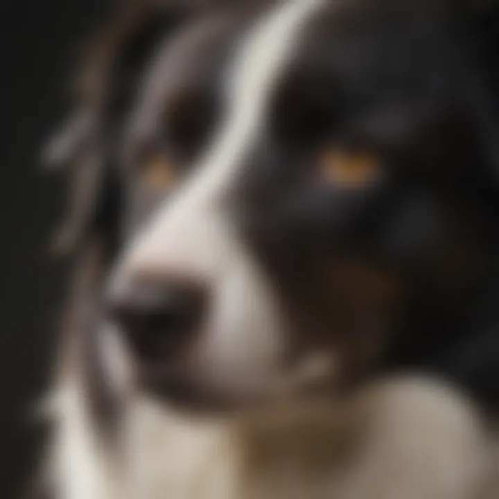 Close-up of Border Collie fur showcasing its texture.