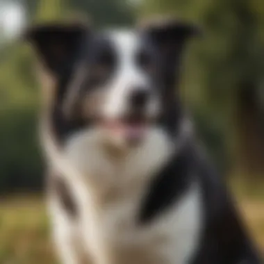 Healthy and Happy Border Collie After Grooming A well-groomed Border Collie enjoying the outdoors.