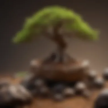 Diverse Bonsai Soil Types A variety of bonsai tree soils with distinct textures and colors, showcasing their unique properties.