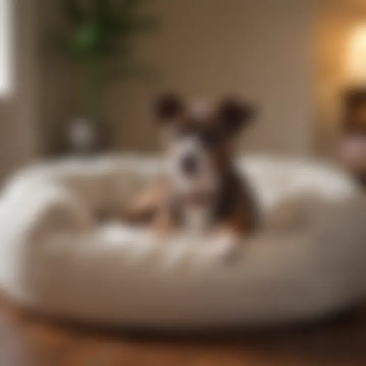 Cozy self-warming dog bed in a serene home environment