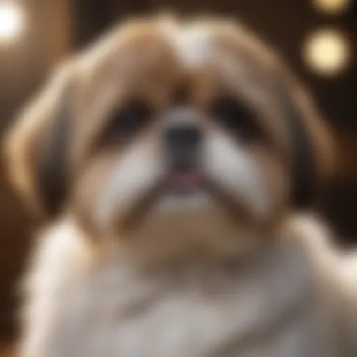 Shih Tzu enjoying a grooming session