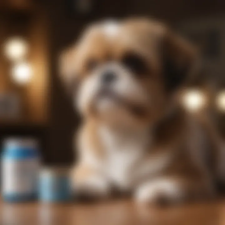 Shih Tzu with health supplements
